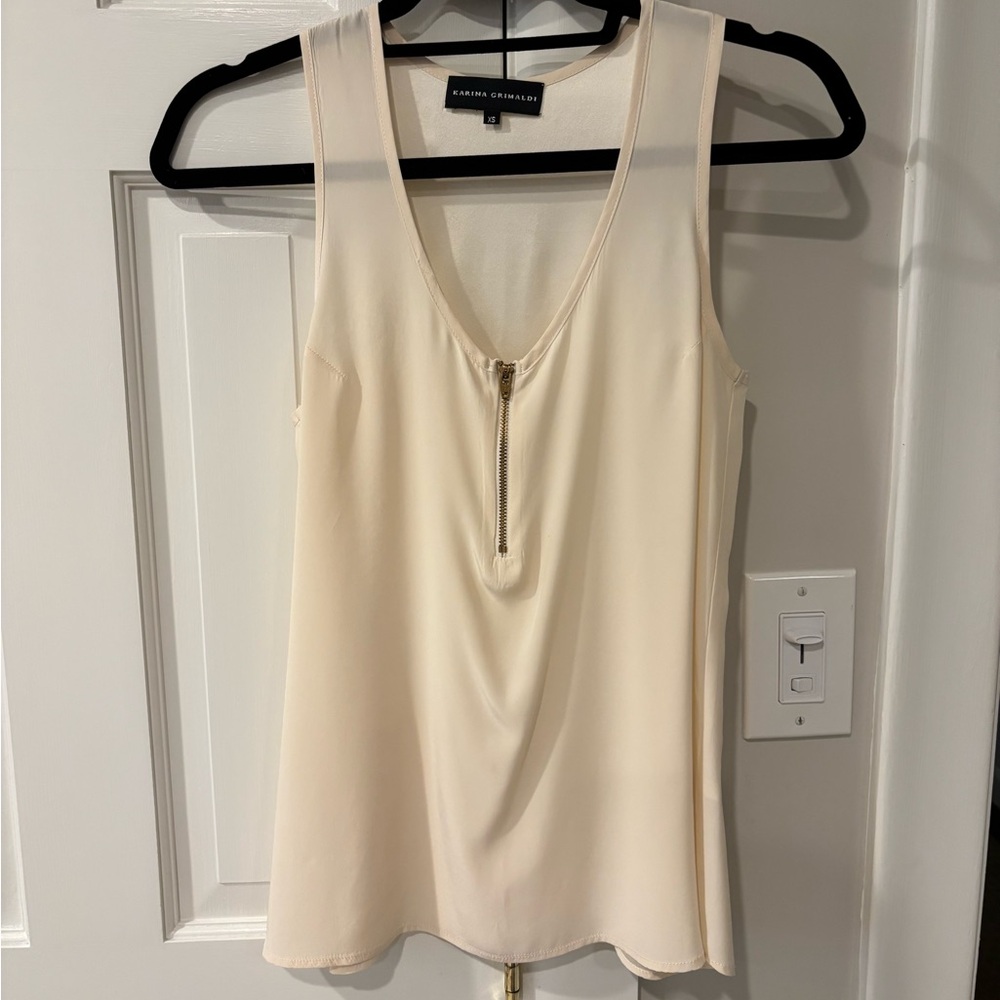 Karen Grimaldi Cream Silk Top